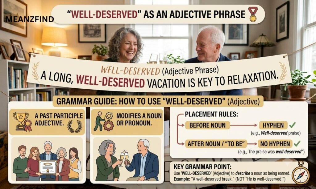 Well Deserved as an Adjective Phrase