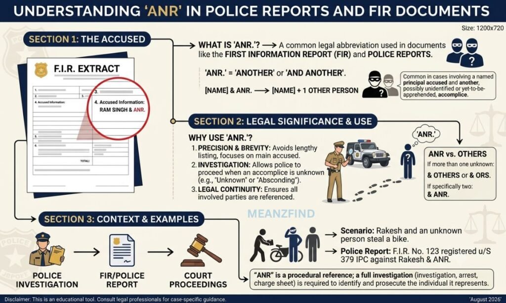 ANR Meaning in Police Reports and FIR Documents