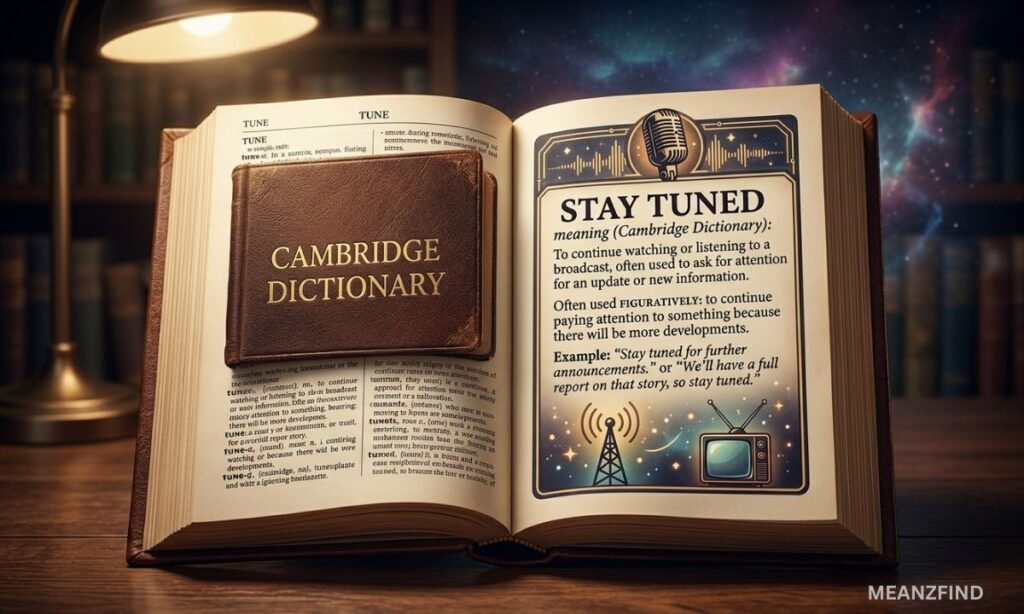 Cambridge Dictionary Stay Tuned Meaning