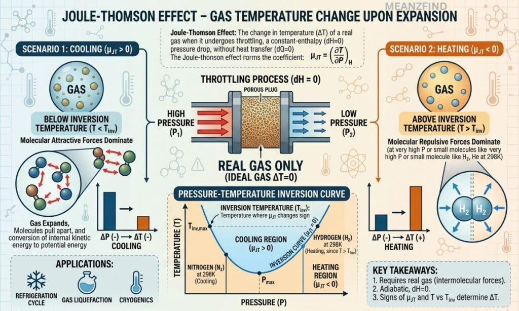 Joule-Thomson Effect – Gas Temperature Change