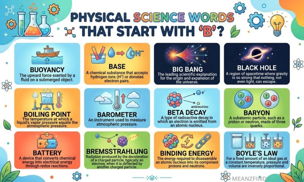 Physical Science Words That Start With B