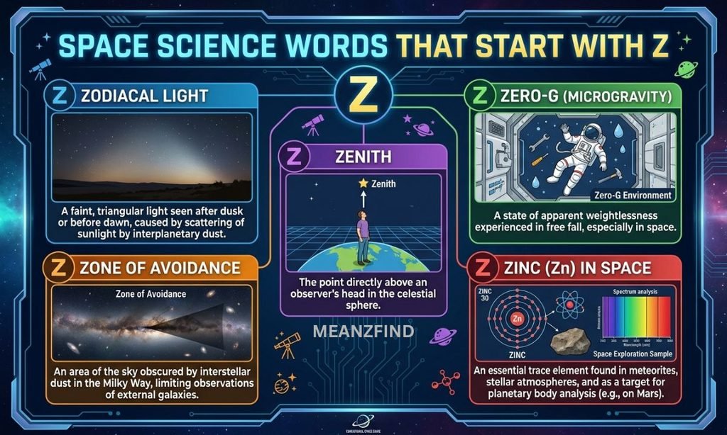Space Science Words That Start With Z