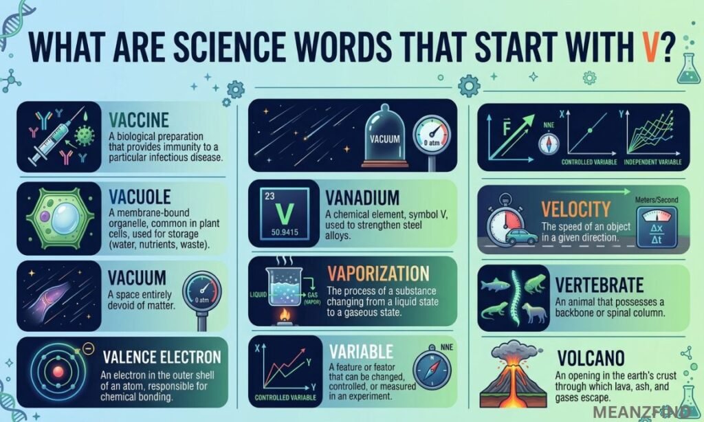 What Are Science Words That Start With V?