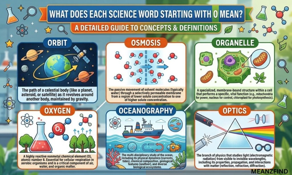 What Does Each Science Word Starting With O Mean?