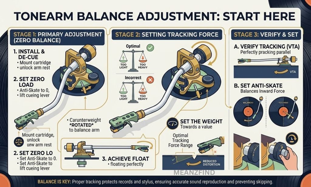 Tonearm Balance Adjustment | Start Here